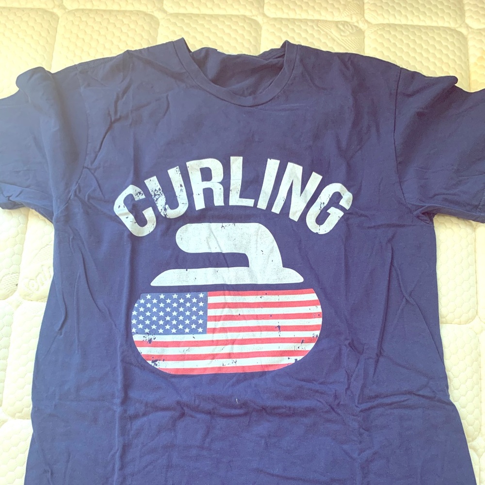 Vintage style USA curling shirt